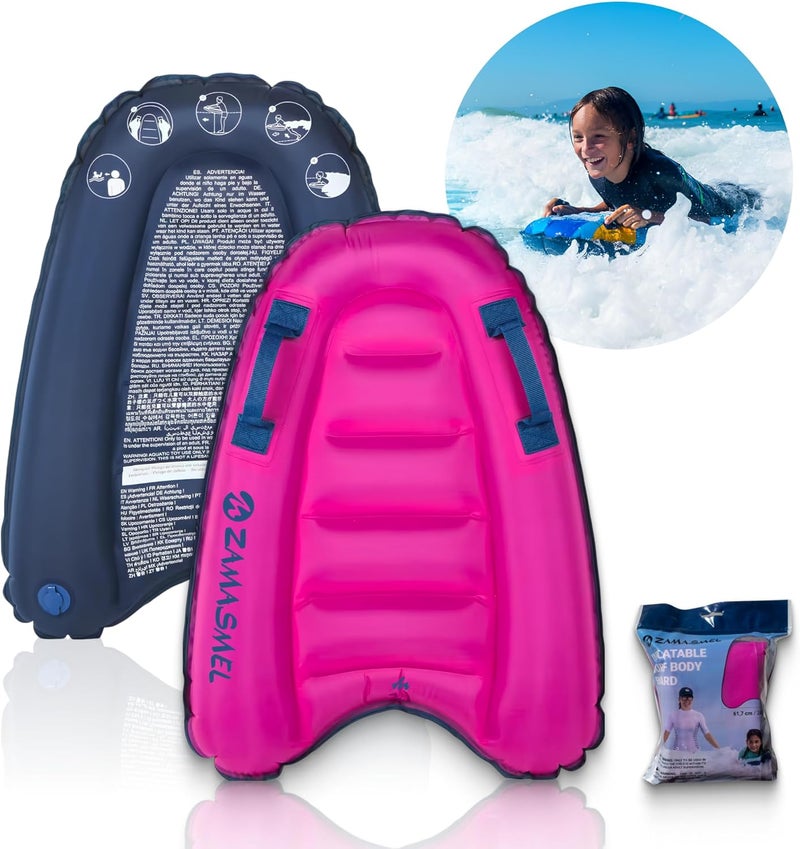 ZAMASMEL Premium Kids Inflatable Boogie Board Lightweight Swimming Floating Surfboard for Beach & Pool Fun Durable Inflatable Surf Body Board for Wave Riding Summer Pool Floats & Beach Toys - Image 3
